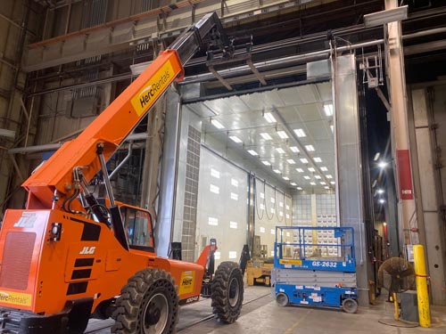 completed garage door project at Caterpillar headquarters