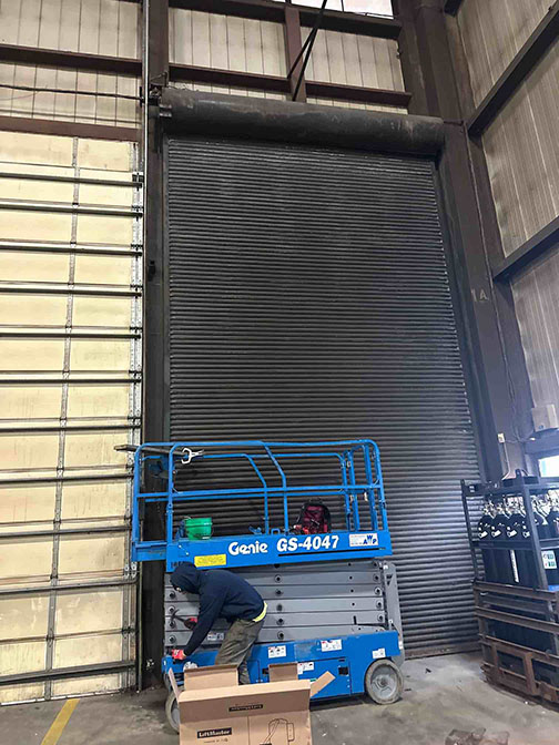 steel door install for Total Mechanical